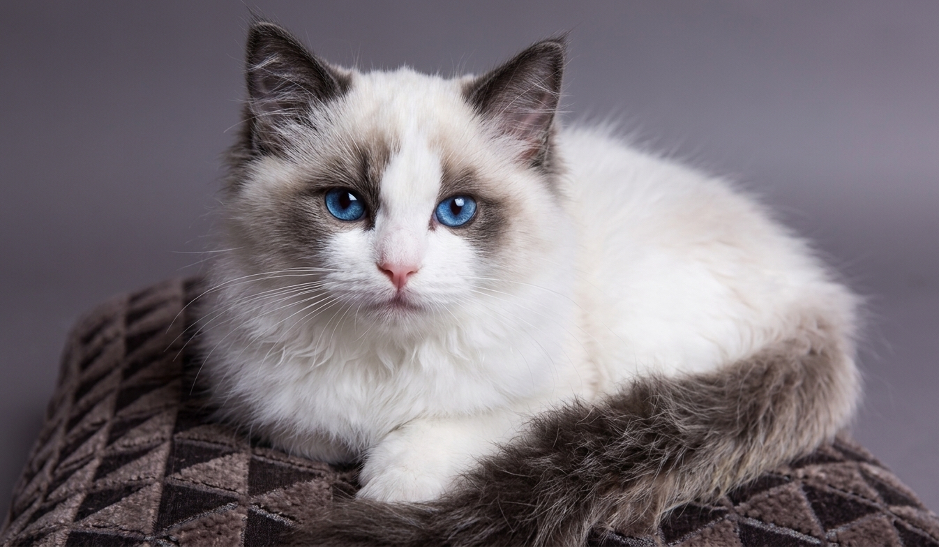 Gato Ragdoll de pelaje semi-largo