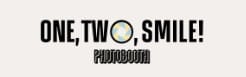 One, Two, Smile! Photobooth logo