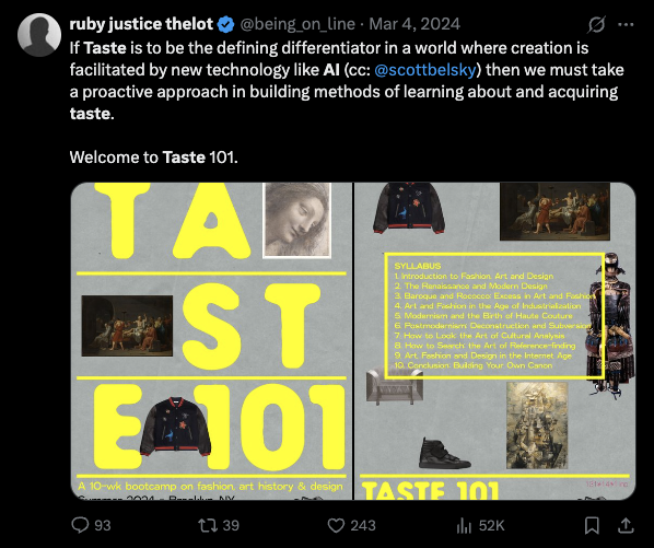 An example of the taste meme