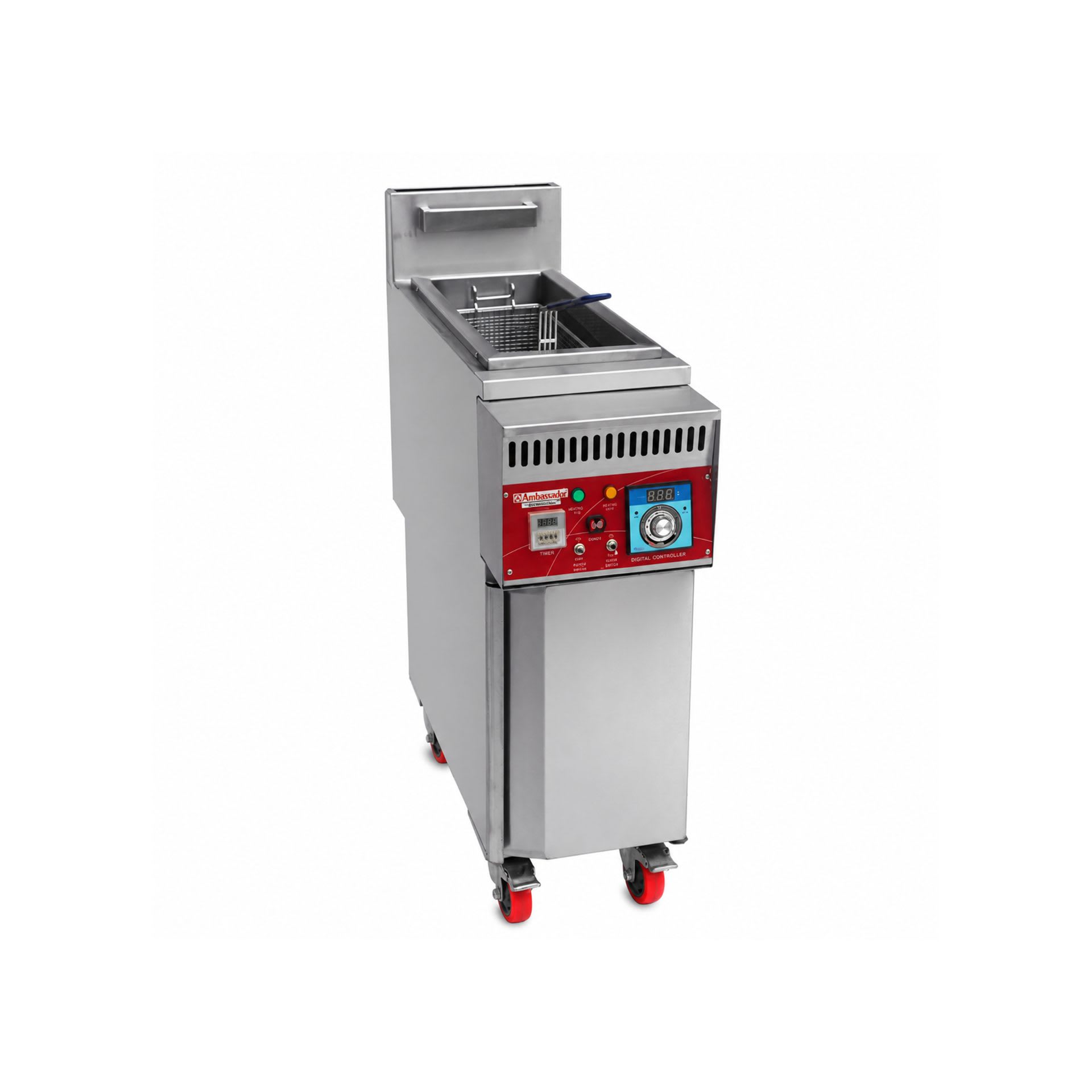 Commercial Stainless Steel Gas Deep Fryer - Single Basket