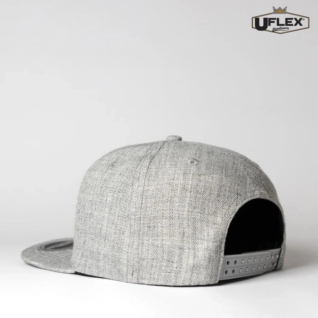 Wool Blend Flat Peak Snapback Cap – U15606 One Size - alternate view