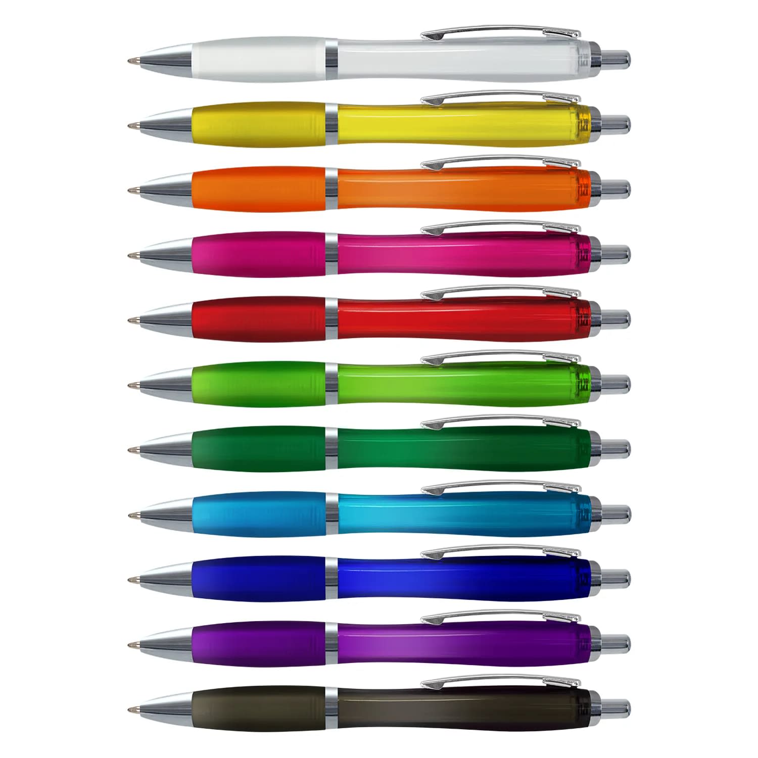 Translucent Retractable Ballpoint Pen with Soft-Touch Grip – Vistro
