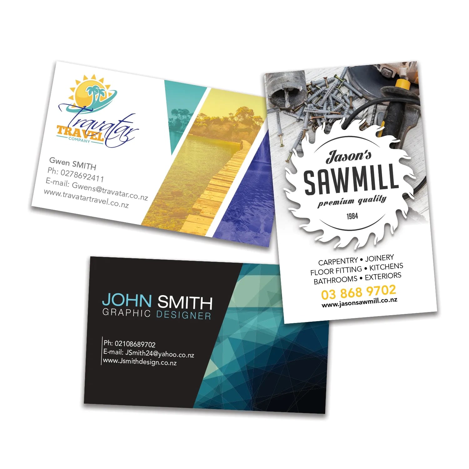 350gsm Gloss Art Board Business Cards – Full Colour Business Cards 90 × 55mm