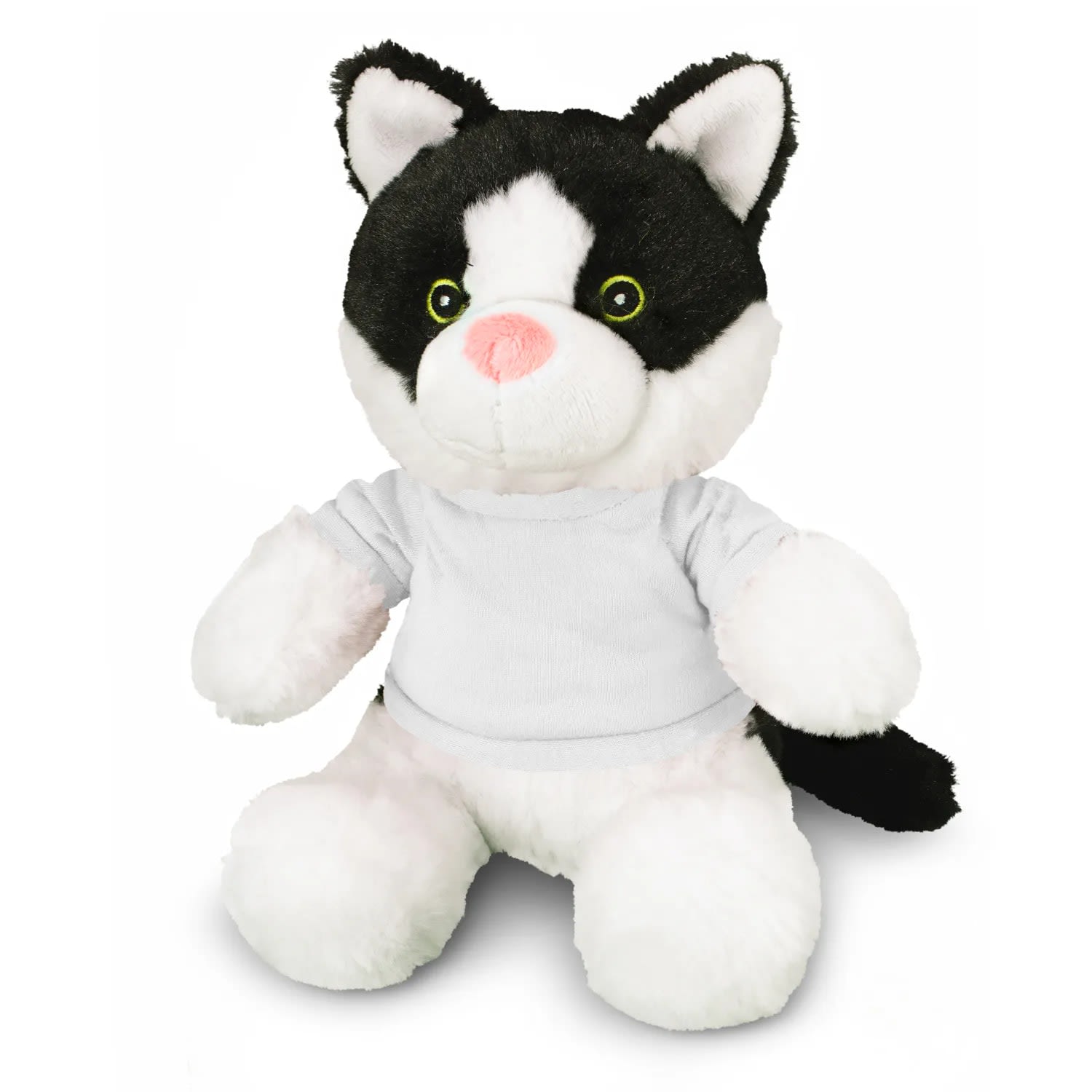 Impact Aware Recycled Plush Cat Toy with Custom T-Shirt Branding - alternate view