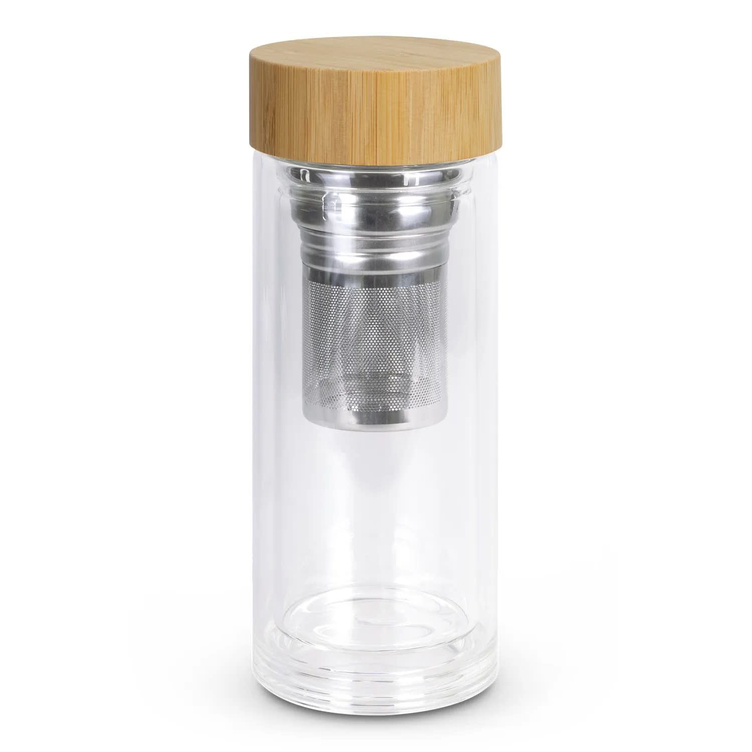 Tea Infuser Glass Bottle 350ml with Bamboo Lid