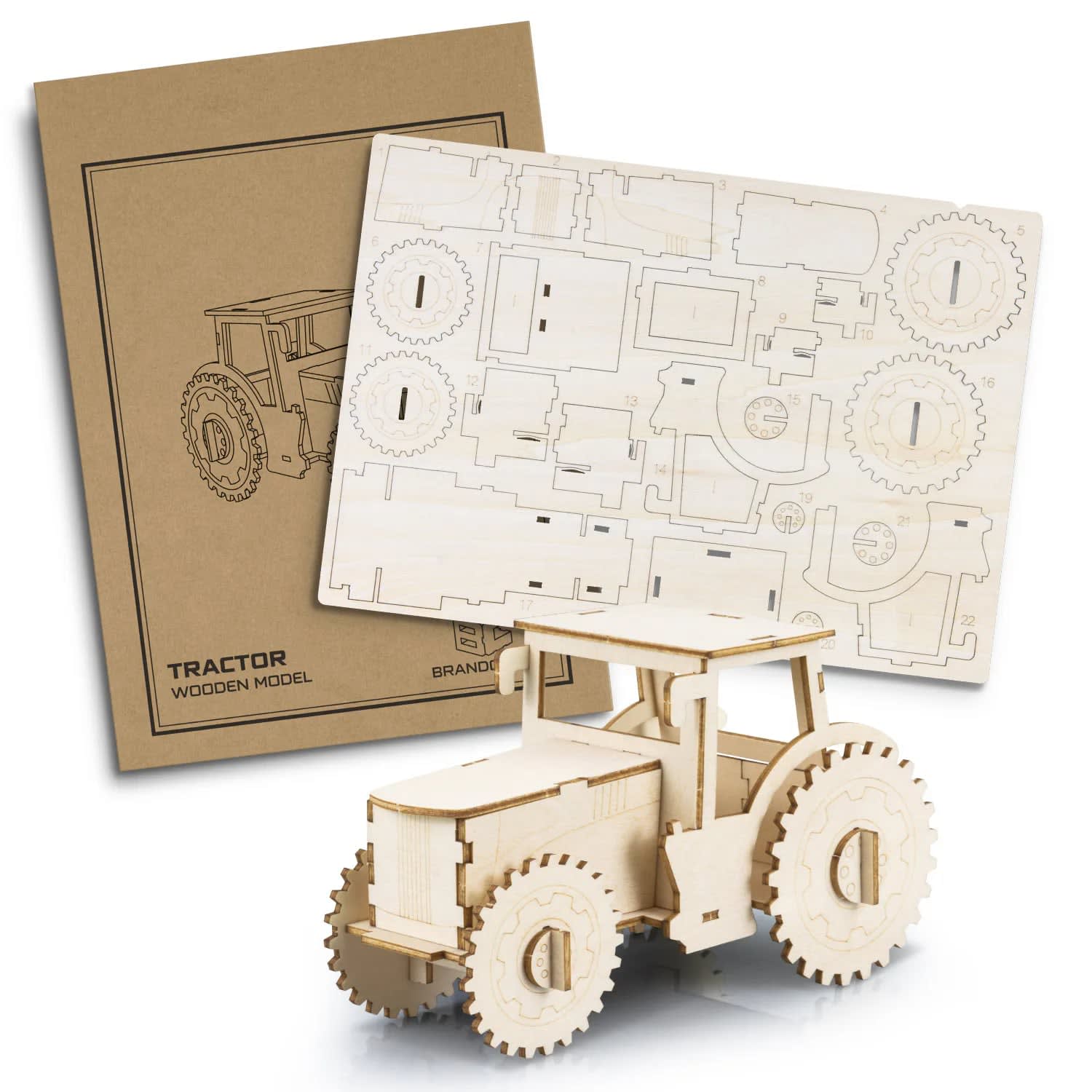 Wooden Tractor Model – Eco-Friendly Craft Kit