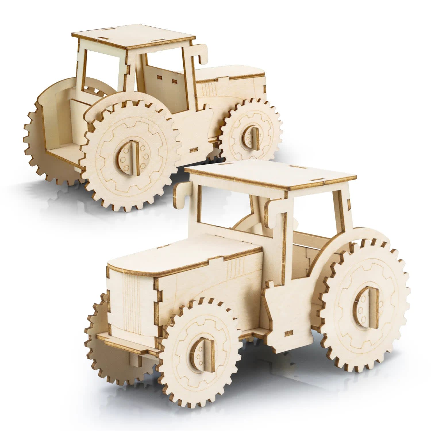 Wooden Tractor Model – Eco-Friendly Craft Kit - alternate view