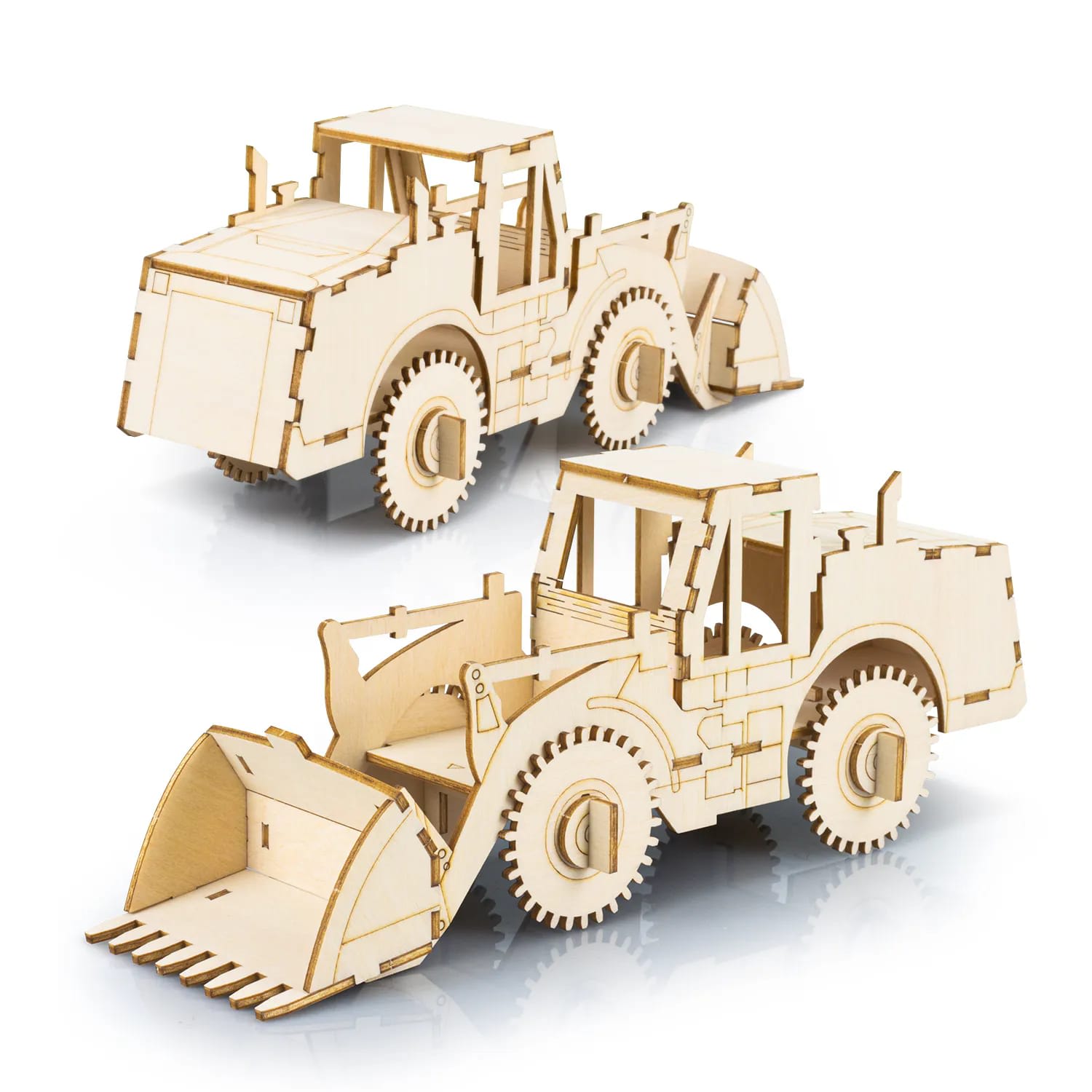 Wooden Wheel Loader Model – Eco-Friendly Craft Kit - alternate view