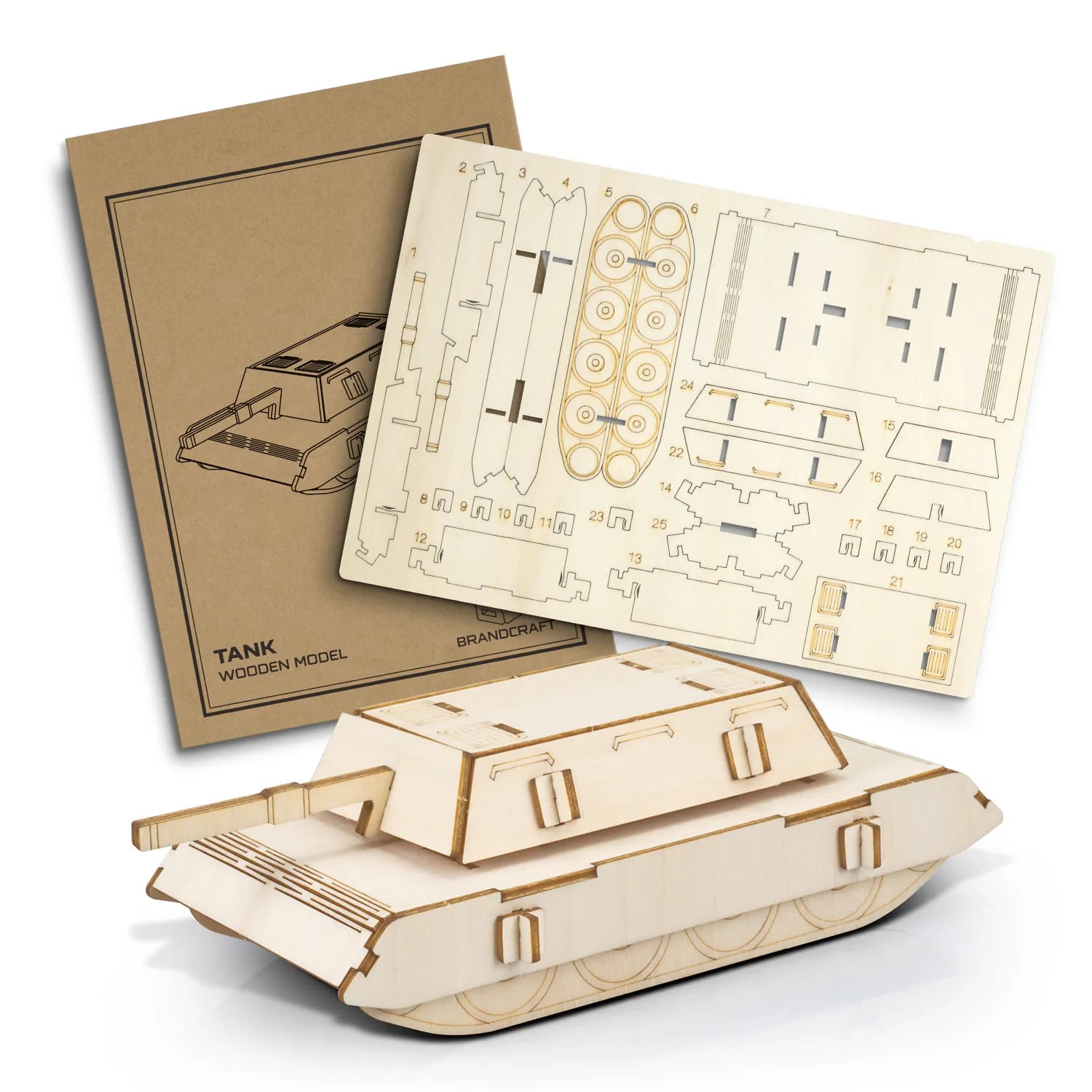 Wooden Tank Craft Model – Eco-Friendly Craft Kit