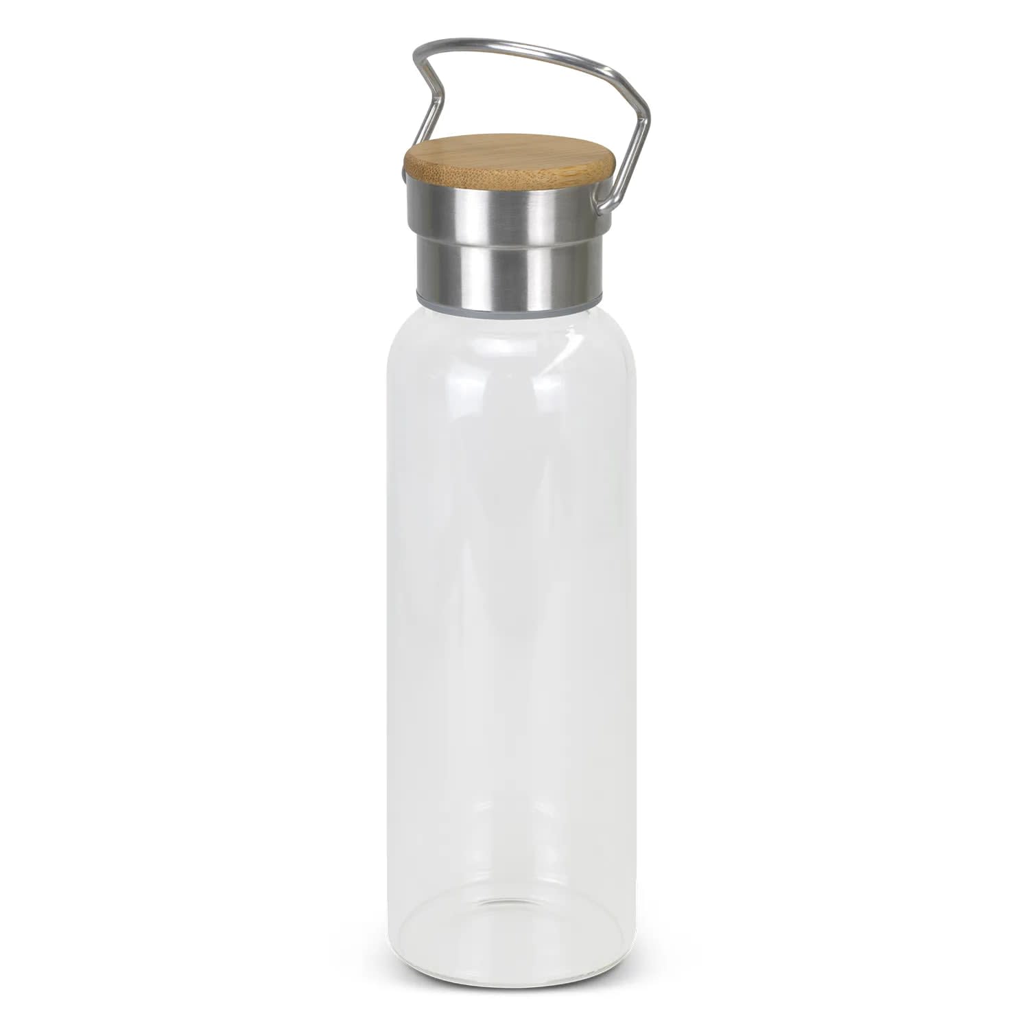 Nomad 600ml Glass Drink Bottle – Borosilicate Glass with Bamboo Lid & Carry Handle - alternate view