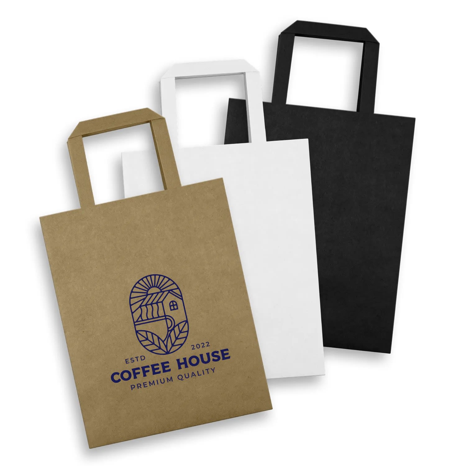 180gsm Paper Carry Bag – Medium Flat Handle Portrait