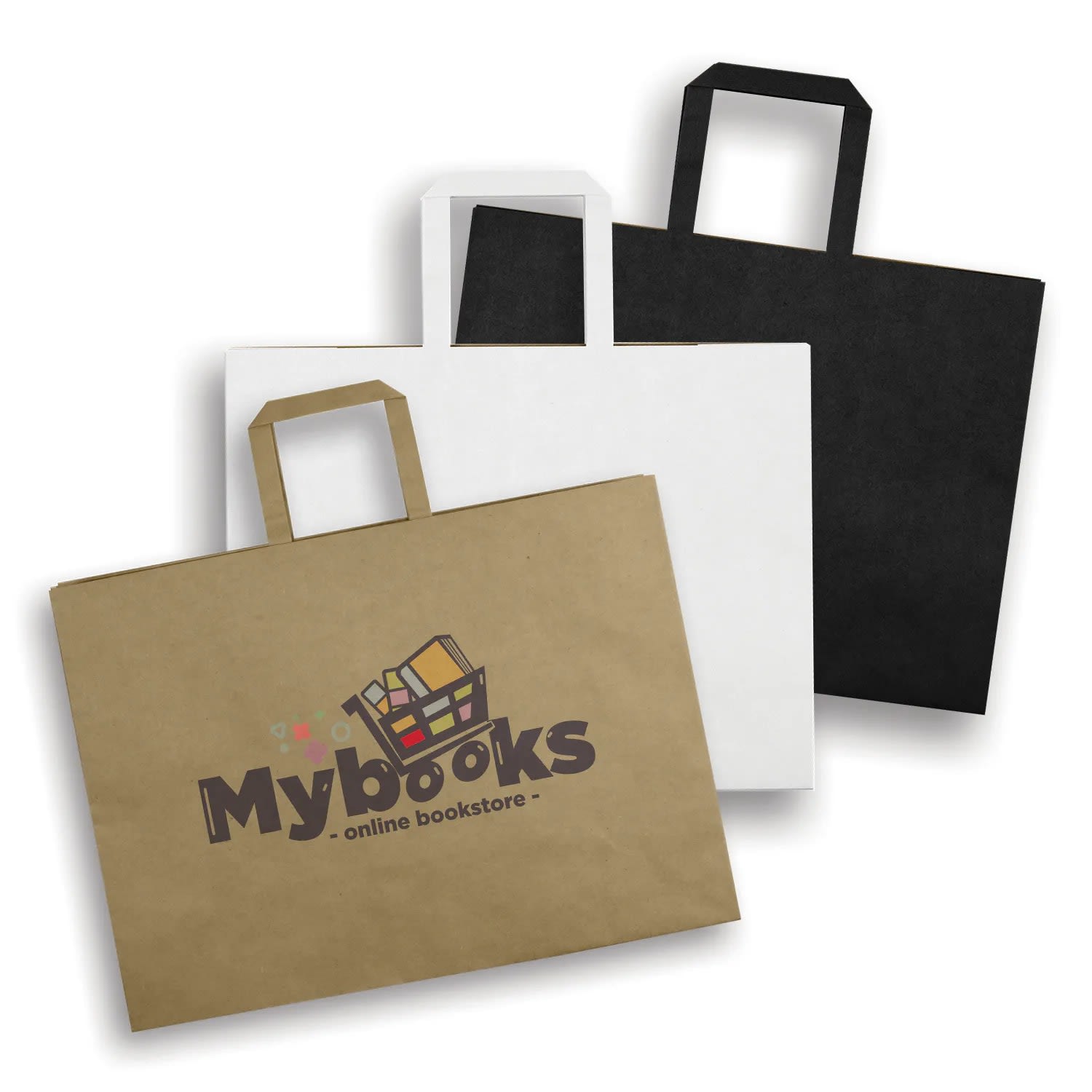 Paper Carry Bag – Extra Large Flat Handle Paper Bag Landscape 18L