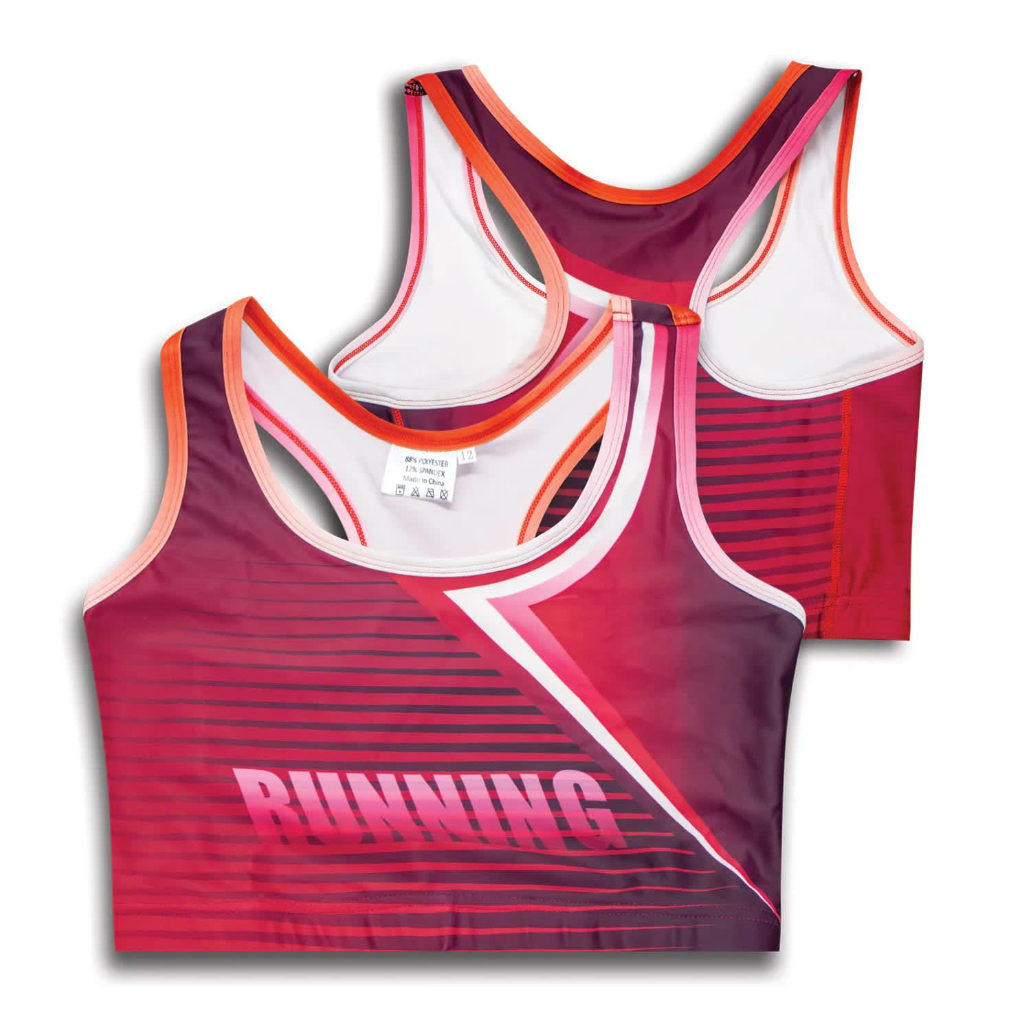 Polyester Lycra Racerback Crop – Custom Womens Athletics Crop 250gsm