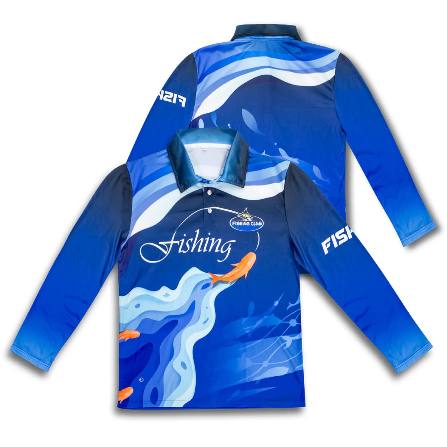 Custom Fishing Polo – UPF50 Long-Sleeve Unisex Polo Shirt