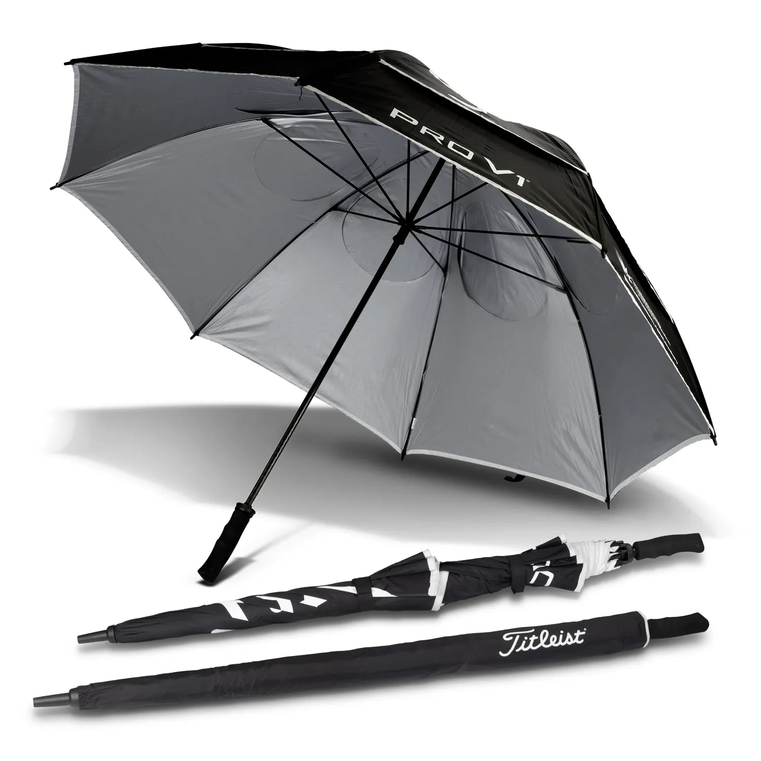 Nylon Golf Umbrella – Titleist Tour Double Canopy Black