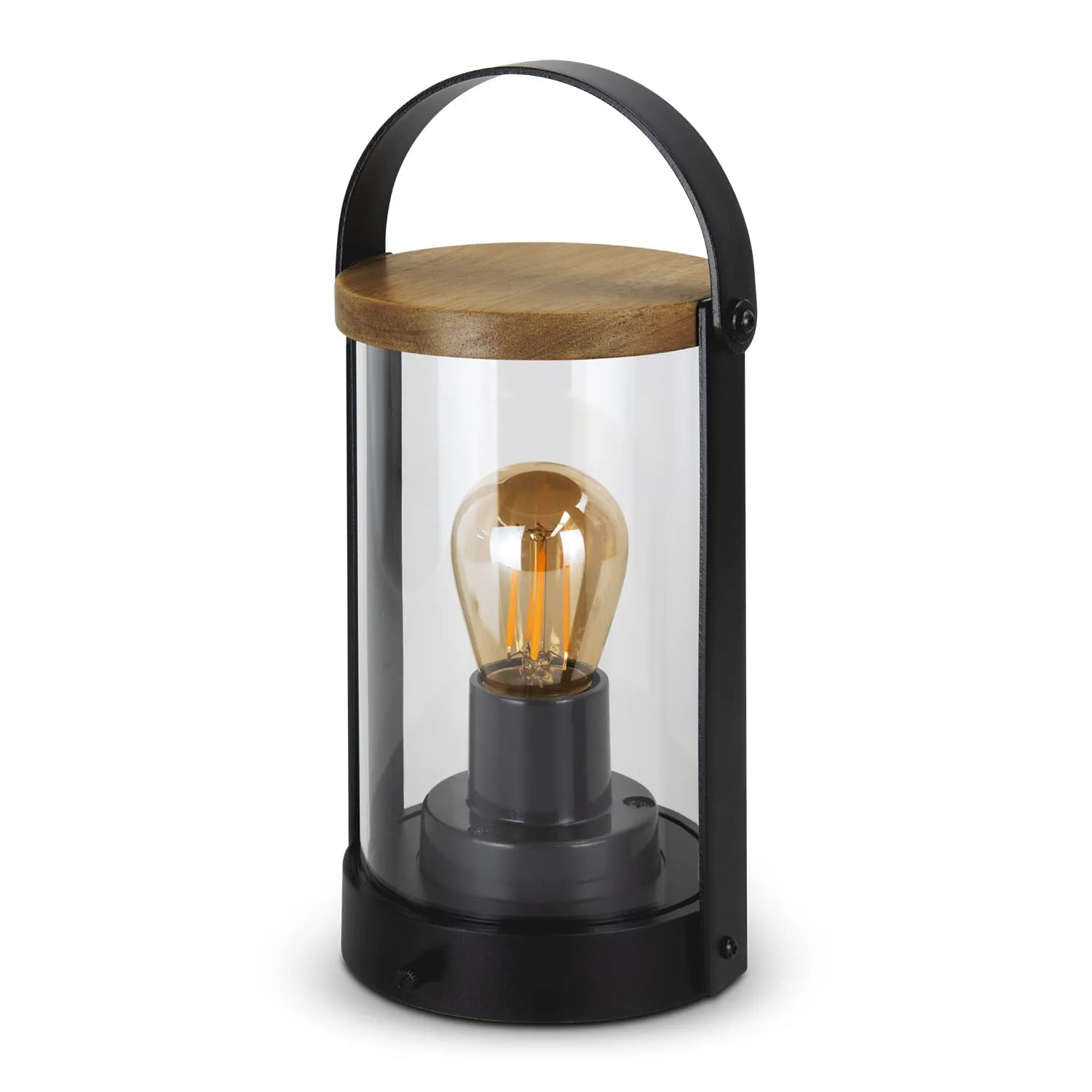 Keepsake Halo Lantern – Rechargeable Acacia Wood Lamp with Adjustable Brightness - alternate view
