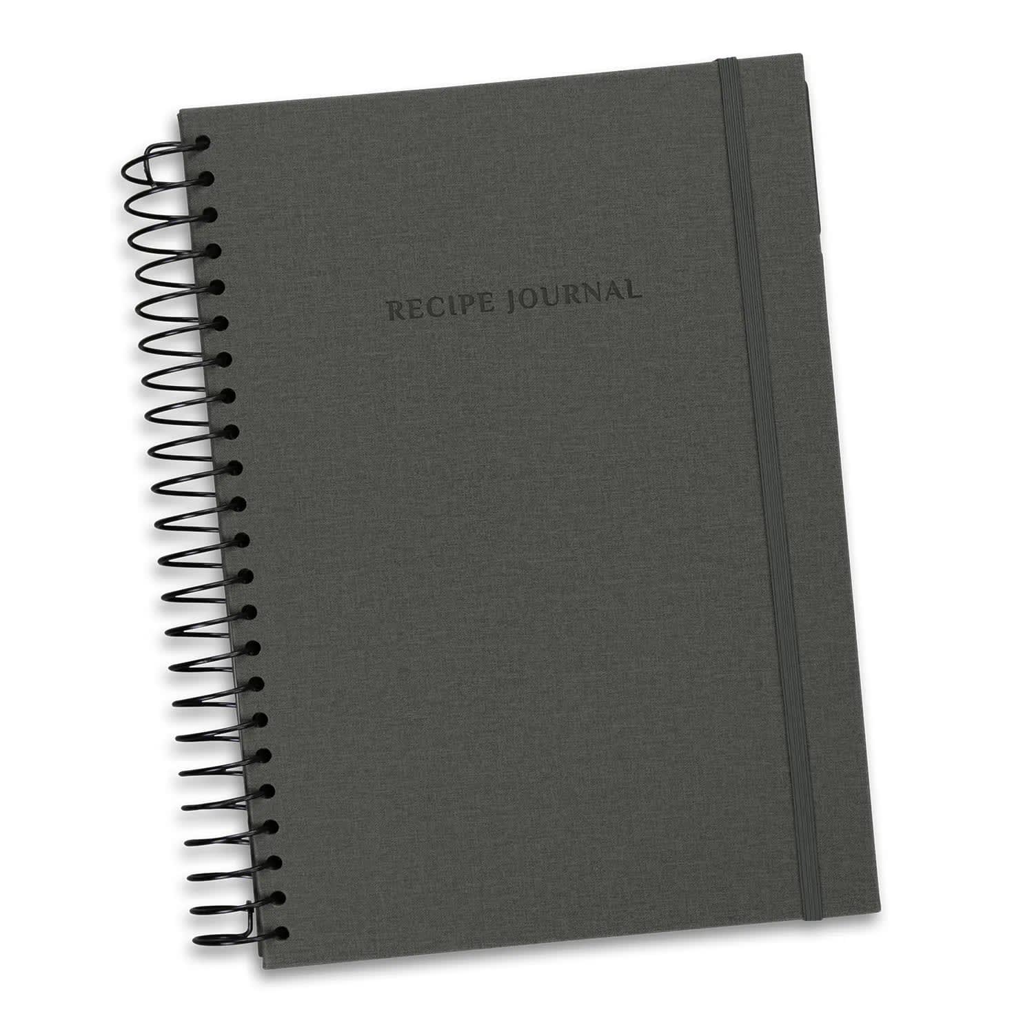 Keepsake Spiral Recipe Journal – Charcoal - alternate view