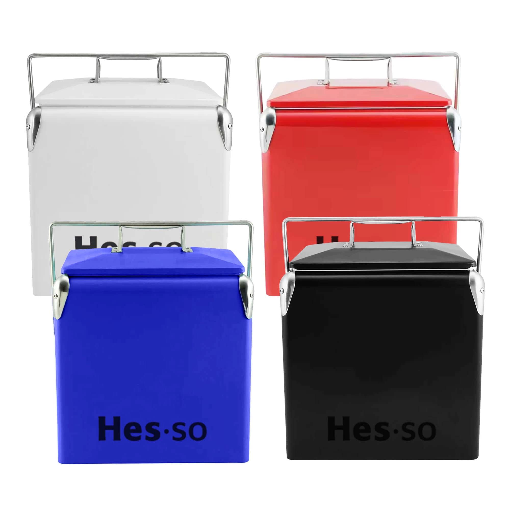 Powder-Coated Metal Ice Cooler Box – Retro Metal Ice Cooler Box 13L
