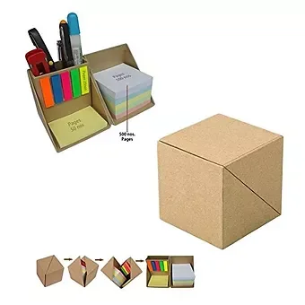 Eco Cube Sticky-Memo Pad with Stationery
