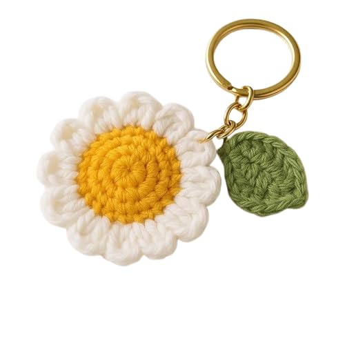 Aesthetic Handmade Crochet Sunflower Keychain