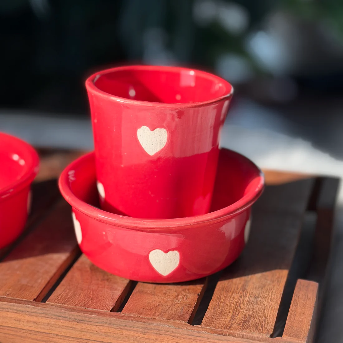 Red Heart Filter Coffee Set