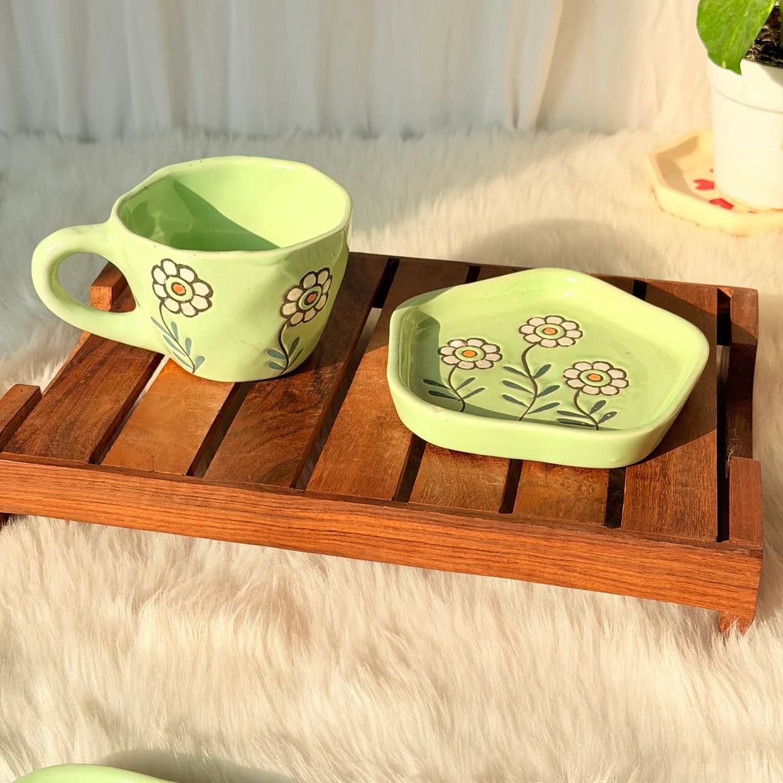Meadow Bloom Ceramic Cup & Saucer Set