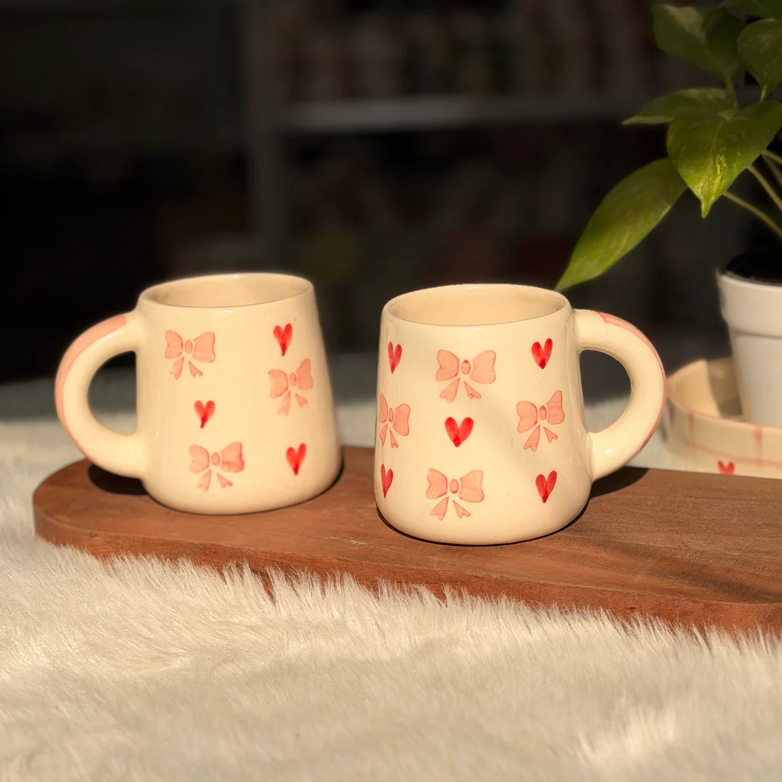 Pink Bow & Hearts Coffee Mug