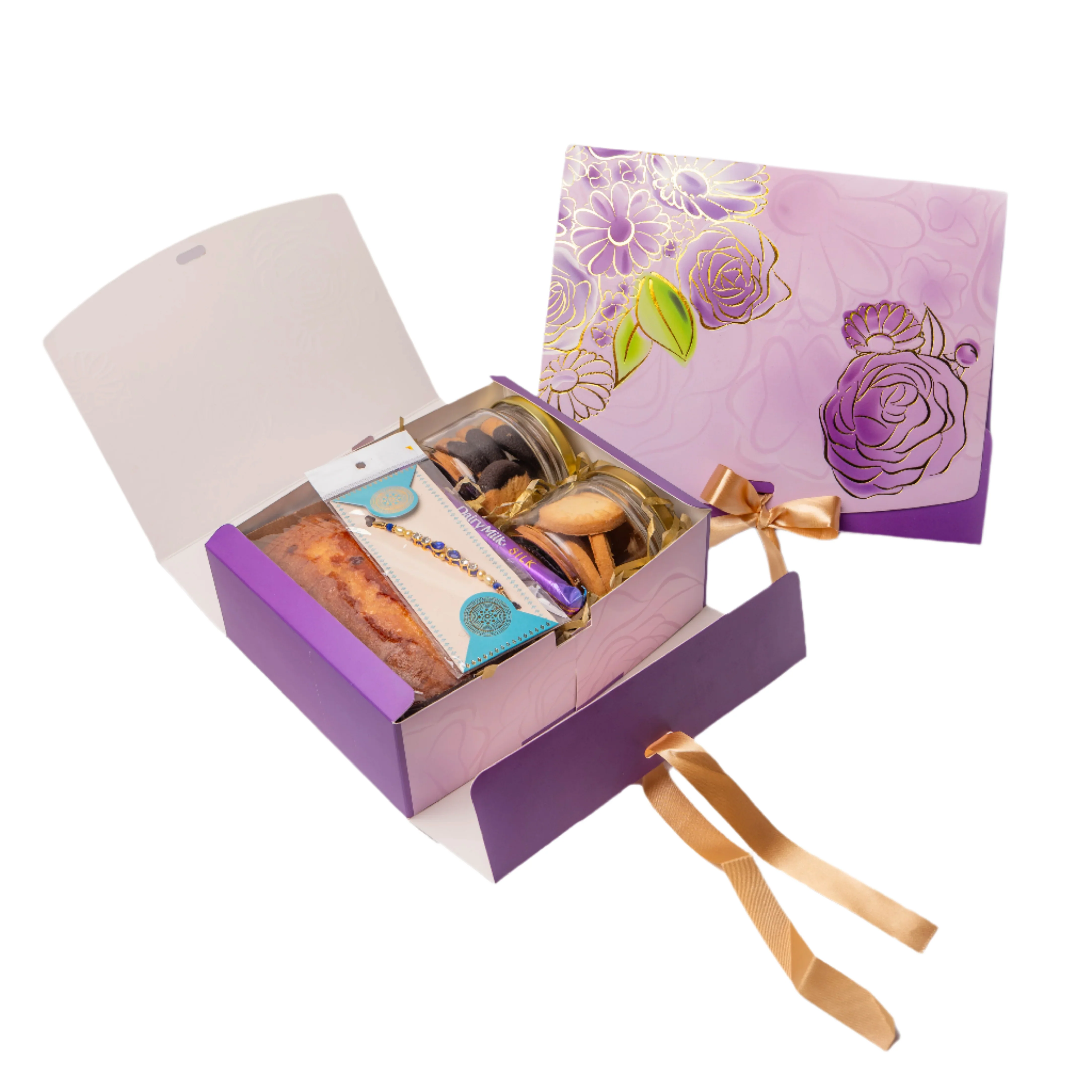 RIBBON HAMPER BOX-LILAC WHISPERS (9*7*3 INCH)