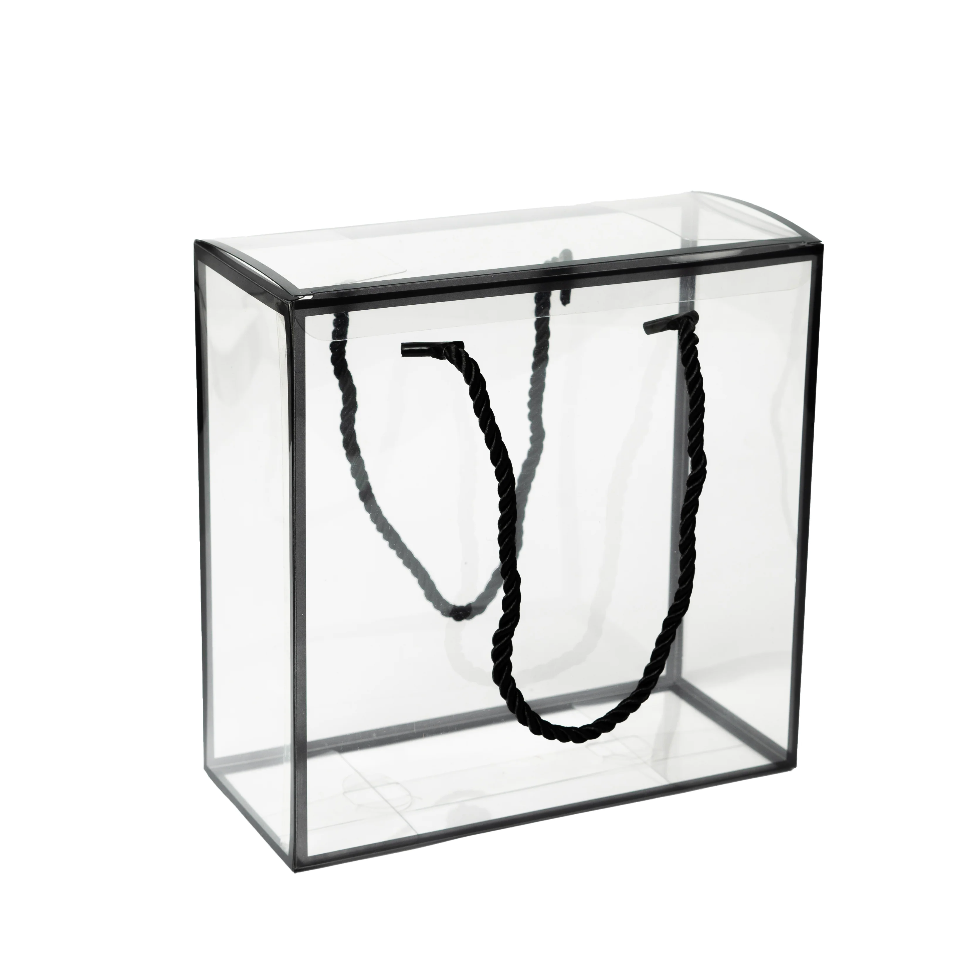 TRANSPARENT PVC HAMPER BOX WITH ROPE HANDLE - 8*3.5*8 INCH 2