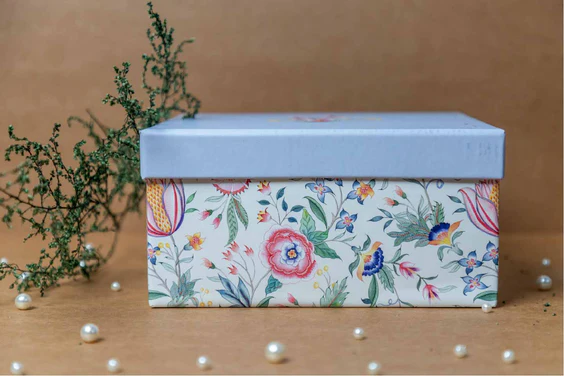 Chintz Floral Rigid Gift Box (8X8X4")