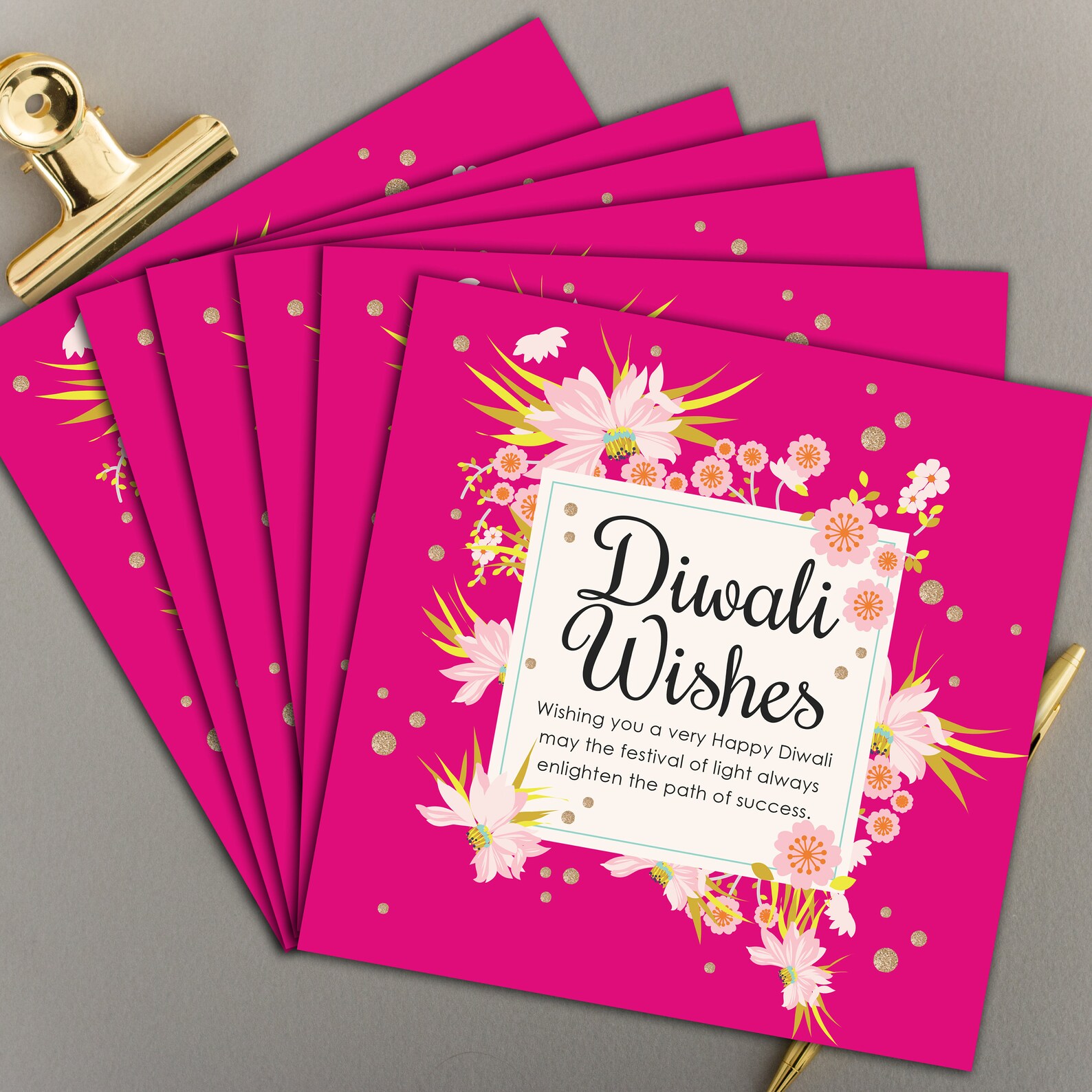 Diwali Floral Border Greeting Card