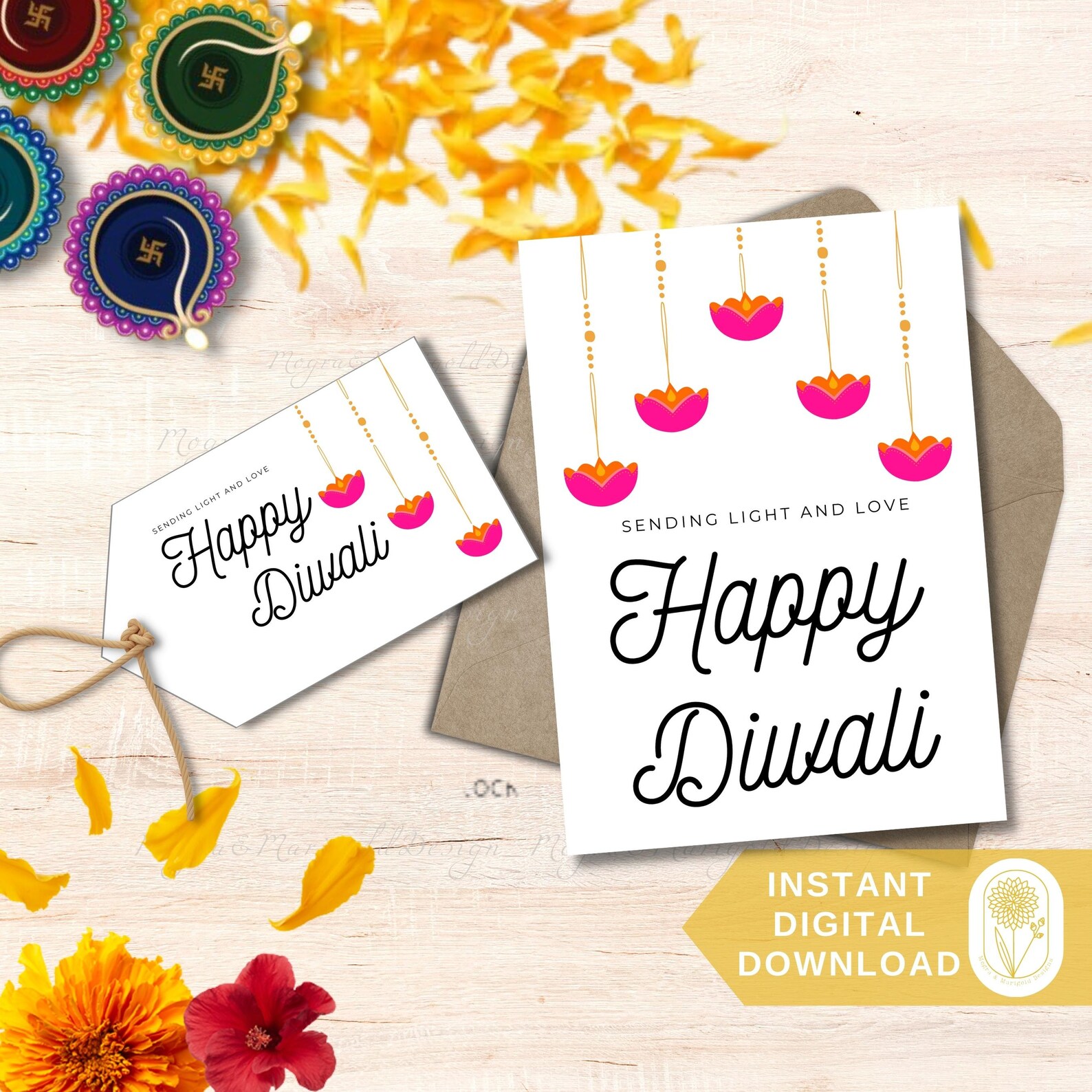 Diwali Card and Gift Tag Set