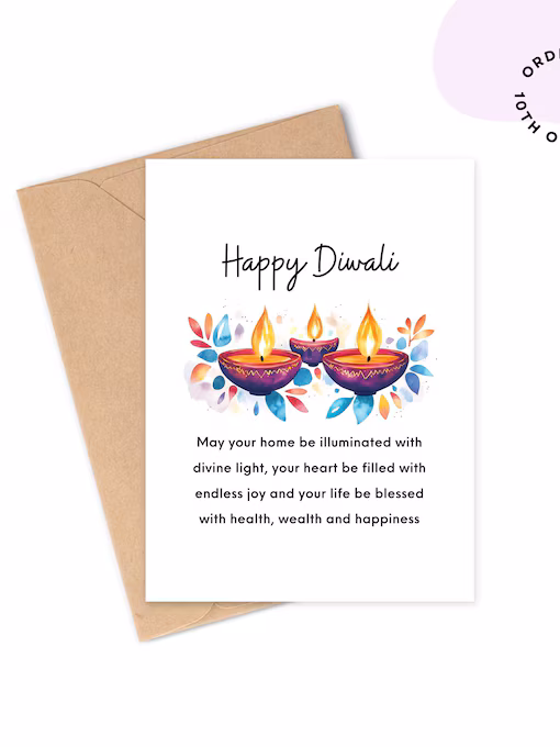 Elegant Happy Diwali Card