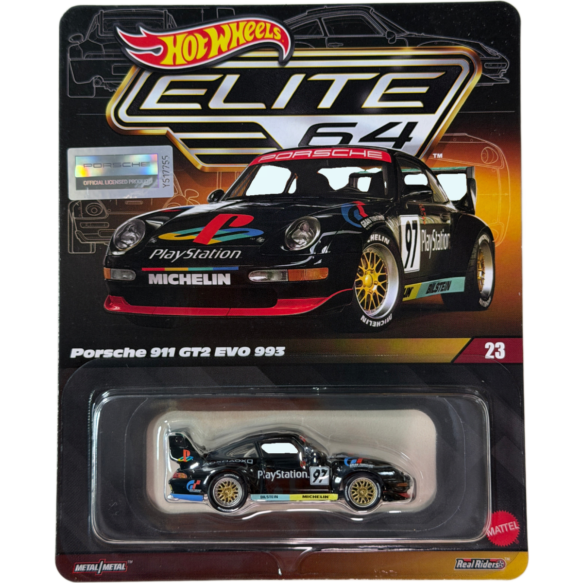 Hot Wheels Elite64 Porsche 911 GT2 EVO 993 Playstation