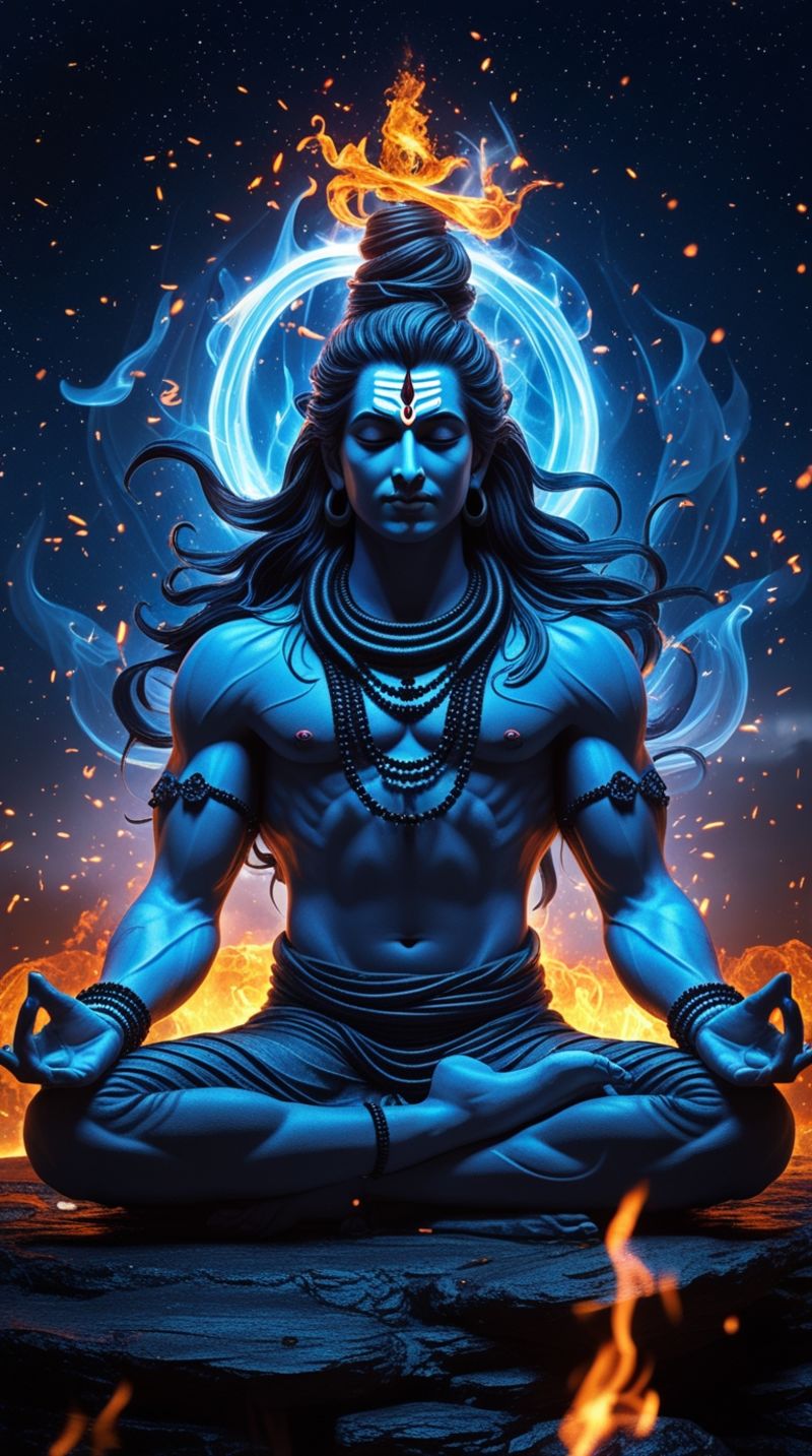 Mahadev Lord Shiva Images Blue Colour 4K | Emotional & Meditation HD Wallpapers