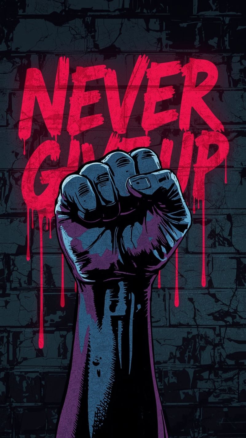 Never Give Up Motivational Quote Image – Inspiring Success Poster