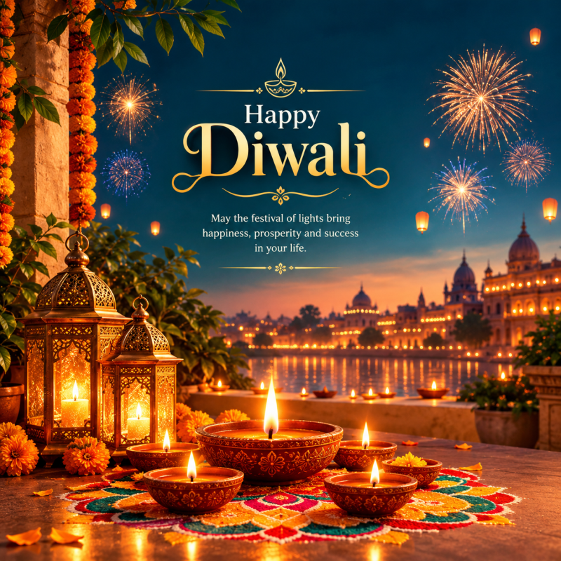 Happy Diwali AI Image: Diya, Rangoli & Fireworks Image Download