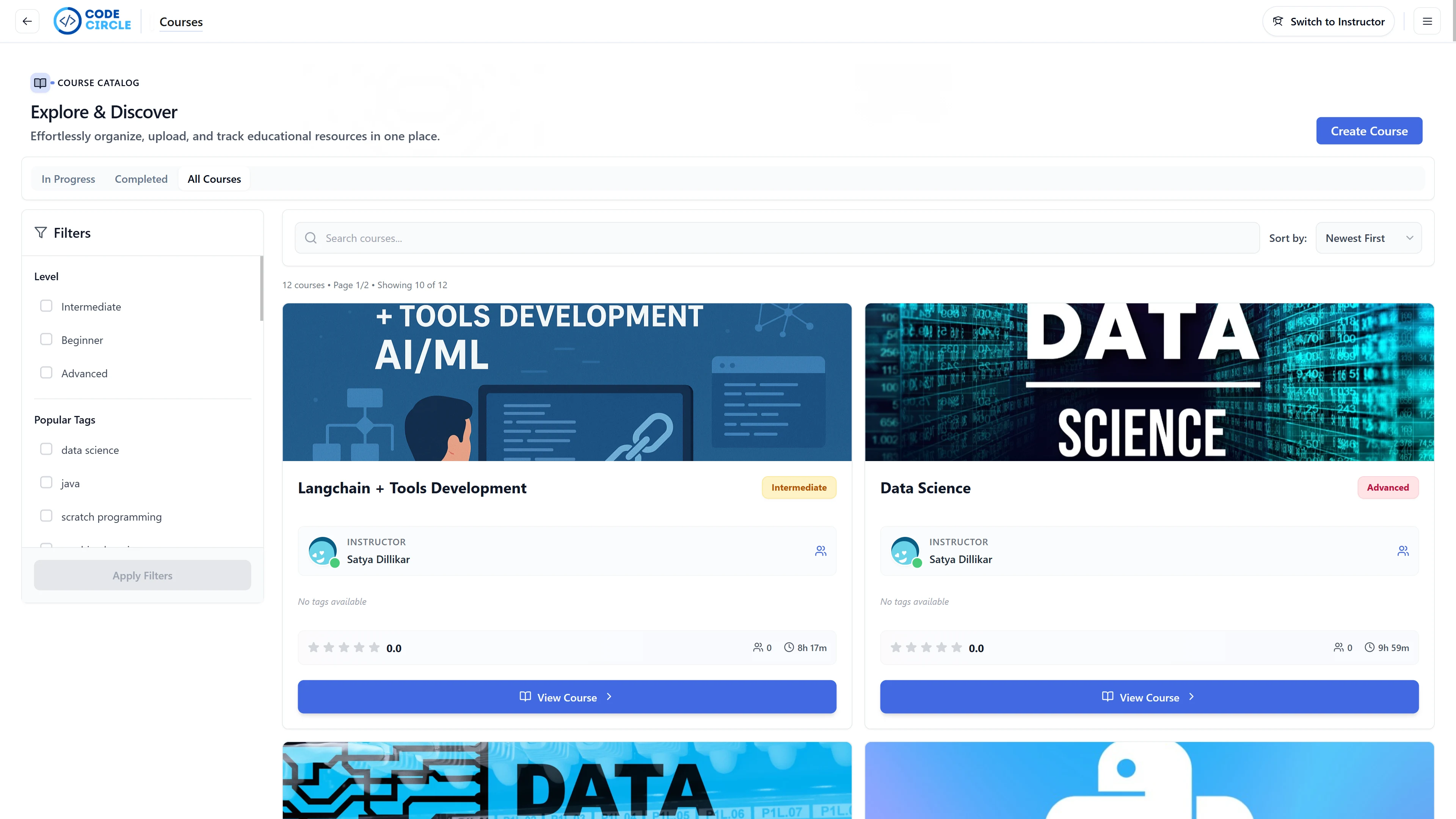 Course Catalog + Website Integration
