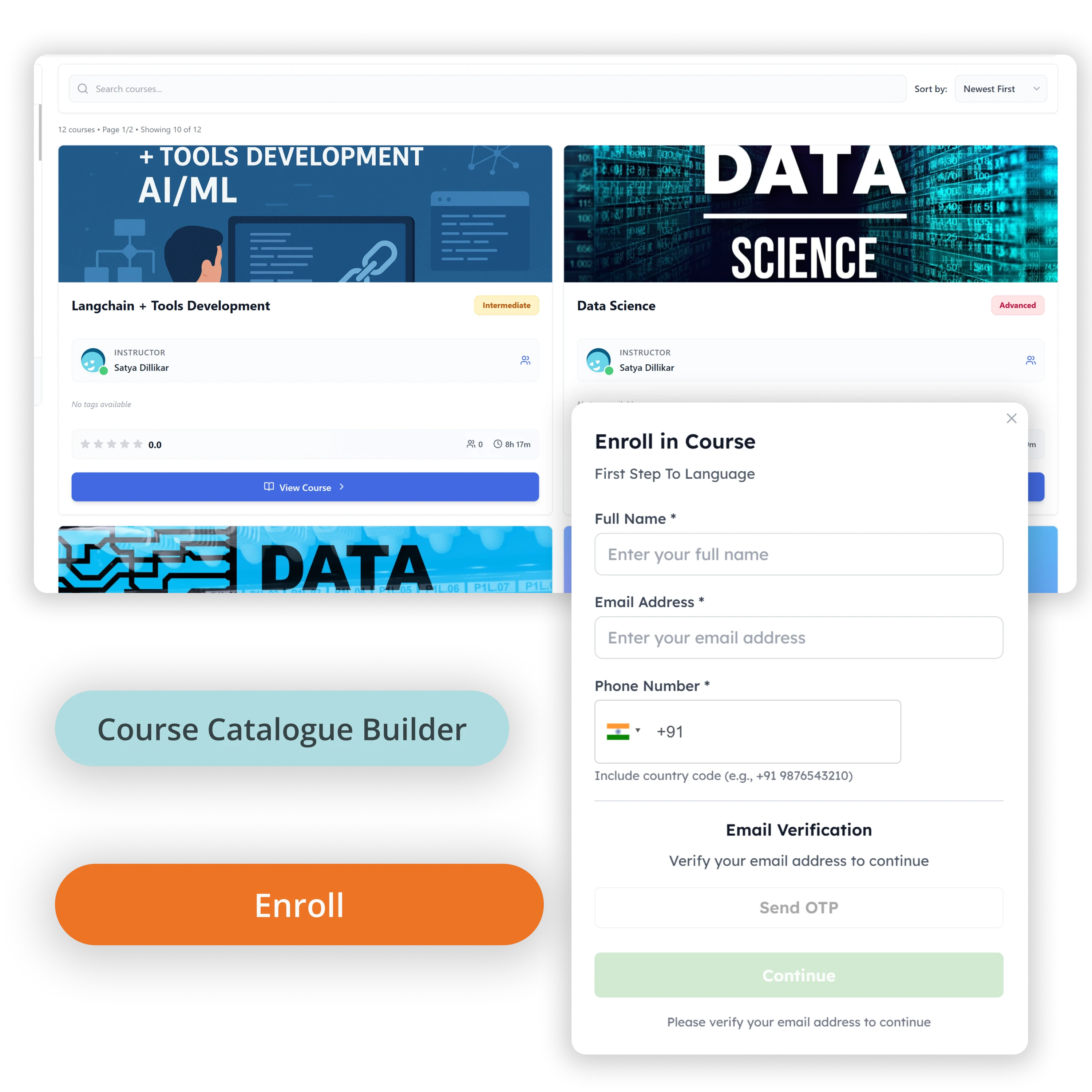 Course Catalogue feature
