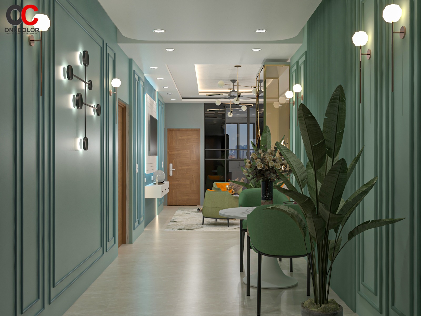 Professional interior design consultation meeting room setup by OneColor Interiors