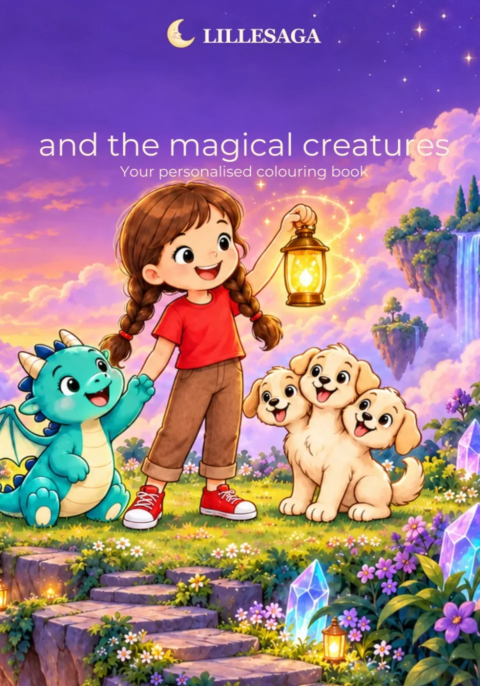 Front cover of a personalised colouring book