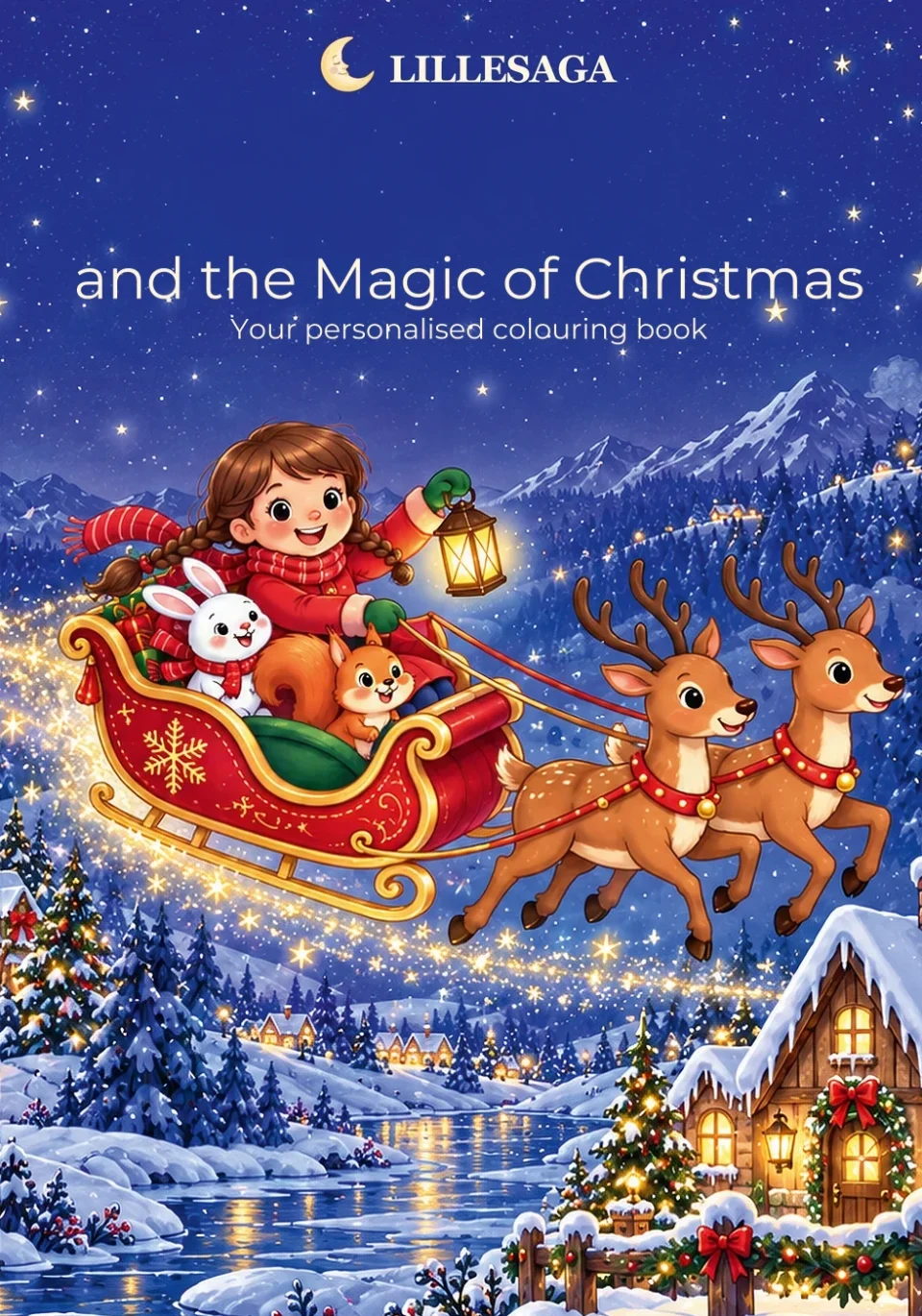 Front cover of a personalised colouring book