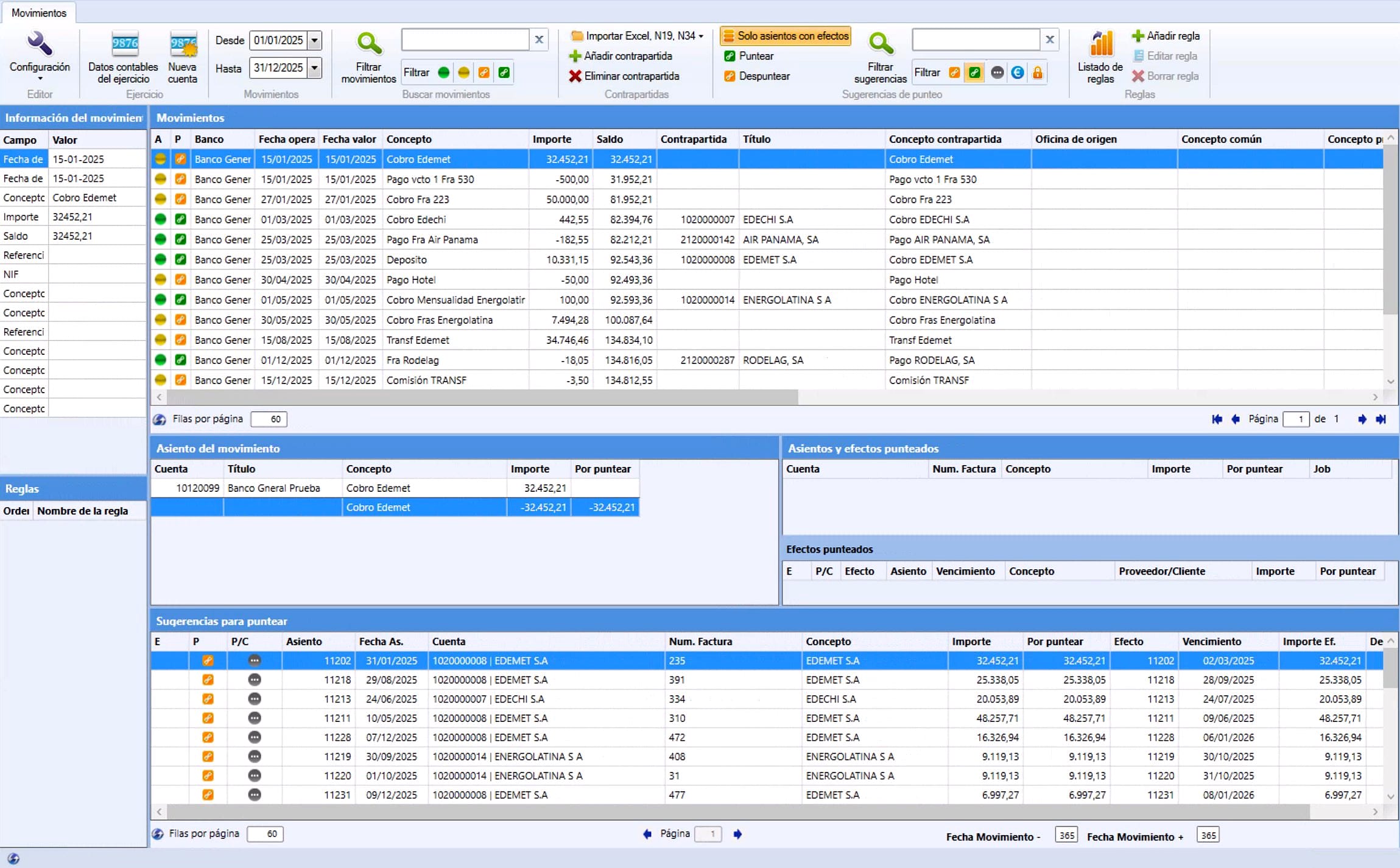 Módulo de Bancos — conciliación en Synaptyc