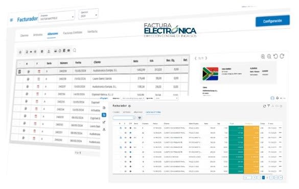 Vista del Módulo de Facturación Electrónica — Synaptyc