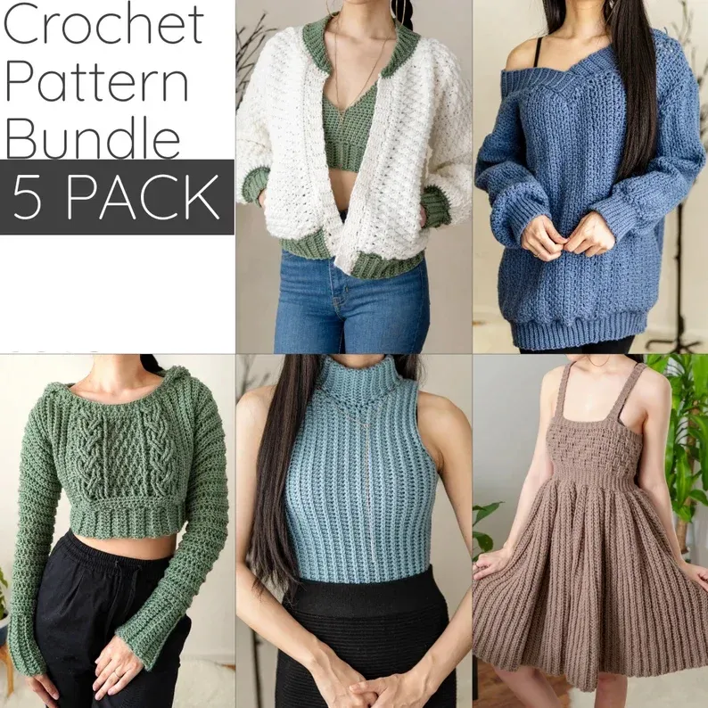 Crochet Clothing Patterns Bundle