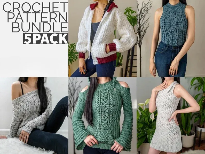Crochet Clothing Patterns Bundle
