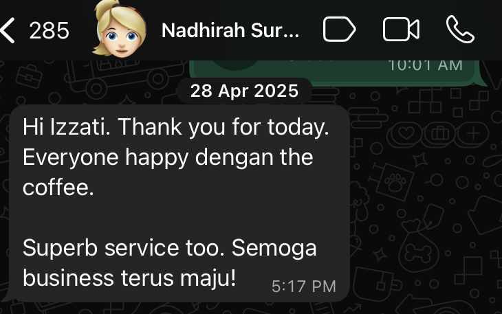 Client feedback