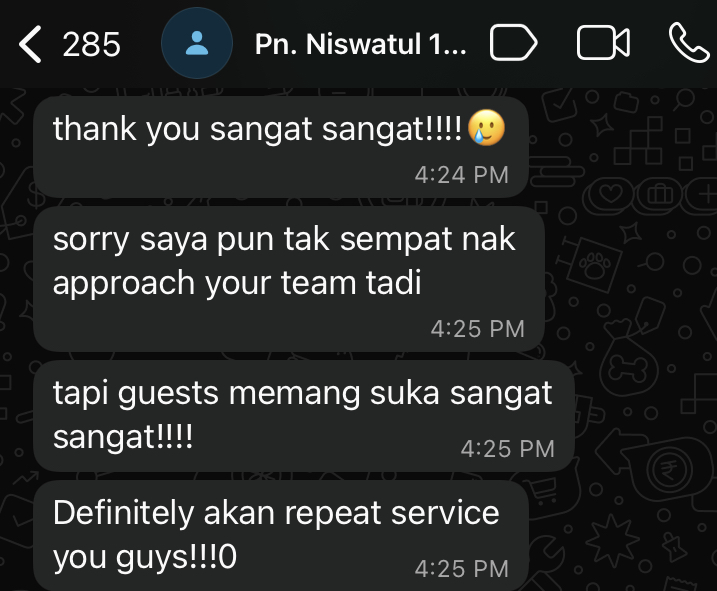 Client feedback