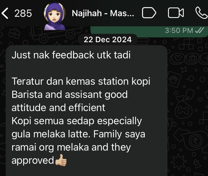 Client feedback