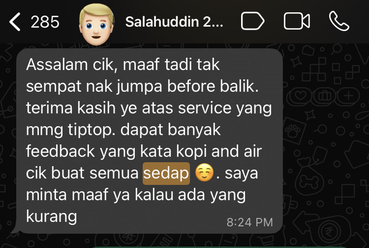 Client feedback